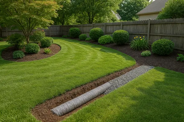 A french drain project in progress from Dallas French Drain Installation in Plano, TX - Plano TX