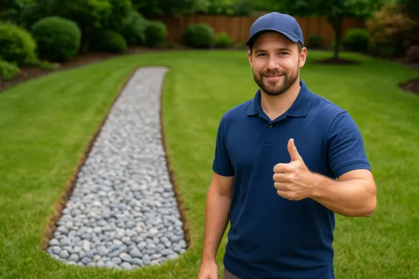 a worker giving a thumbs up from Dallas French Drain Installation in Richardson, TX - Richardson TX